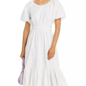 Bloomingdales Aqua Poplin Midi Dress